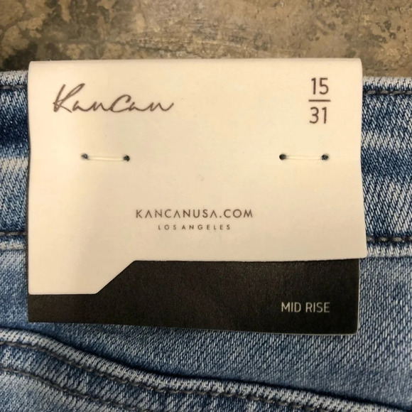 NWT KanCan Rosecran Flare Jeans Distressed Women’s 15/31 Stretch Mid Rise - Picture 4 of 7